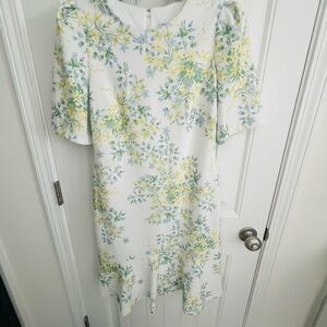 Floral White and Yellow Dress